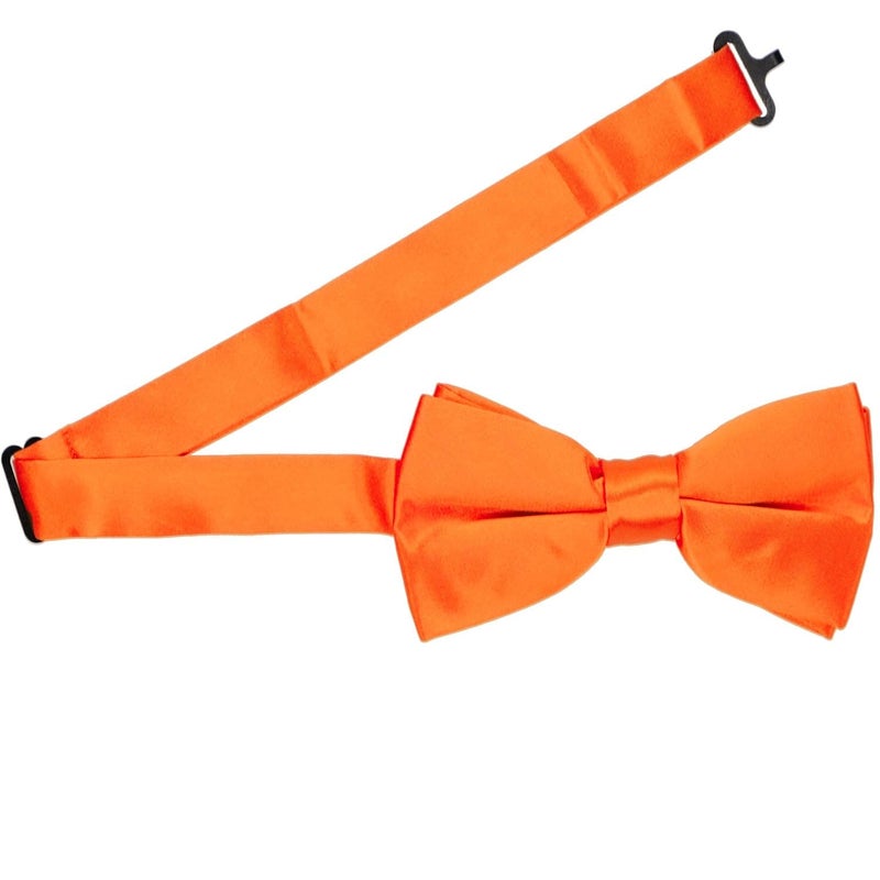 tiemart Pre-Tied Adjustable Band Collar Bow Tie (Neon Orange) - Image 3